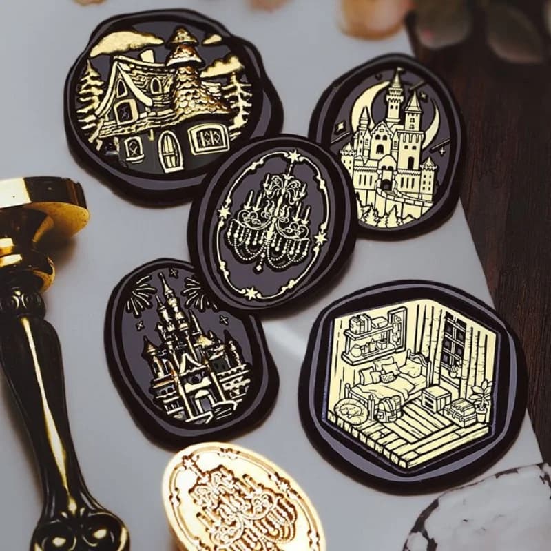 Wax Seal Stamp Vintage Halloween Personalized Wedding Stamp Old Castle Wax Seal Stamp Craft Supplies Stamp and Die Sets HCZ042