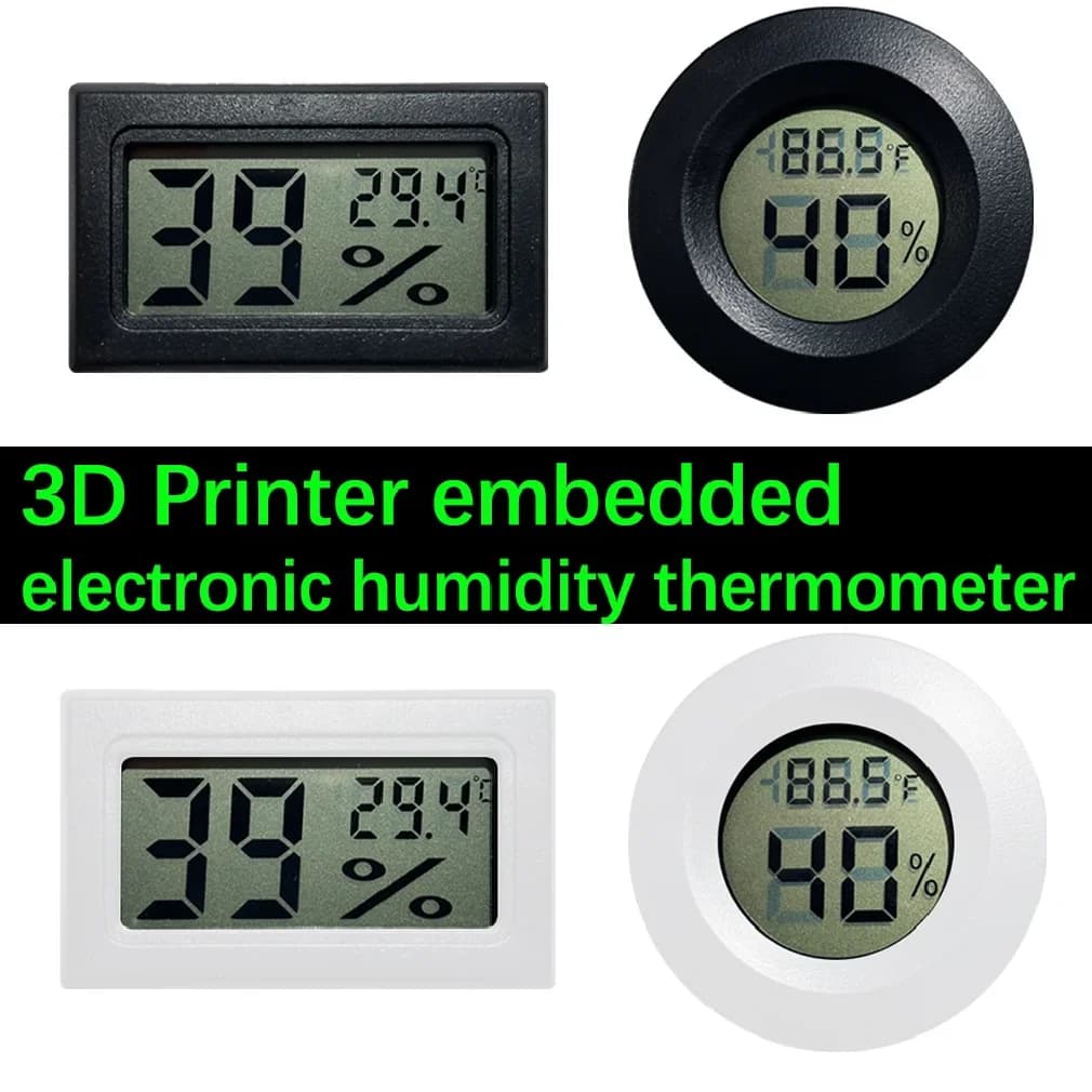 Igrometro/termometro per scatola di asciugatura a filamento, ermetico e resistente all'umidità, con monitoraggio in tempo reale per filamenti PLA e ABS di stampanti 3D