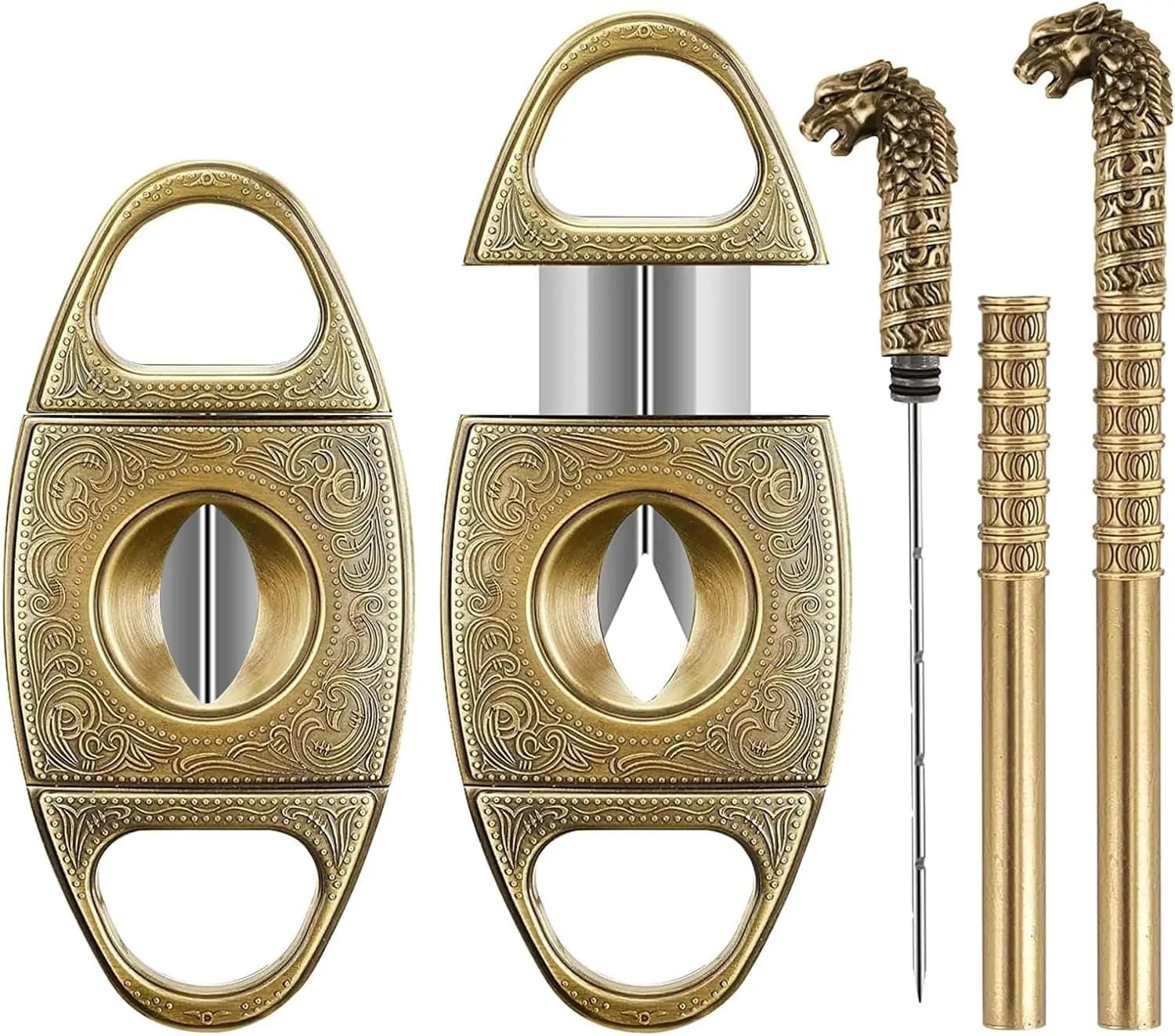 Taglierino di precisione a V per sigari e strumento per migliorare la fumata, set di accessori per sigari con punta affilata