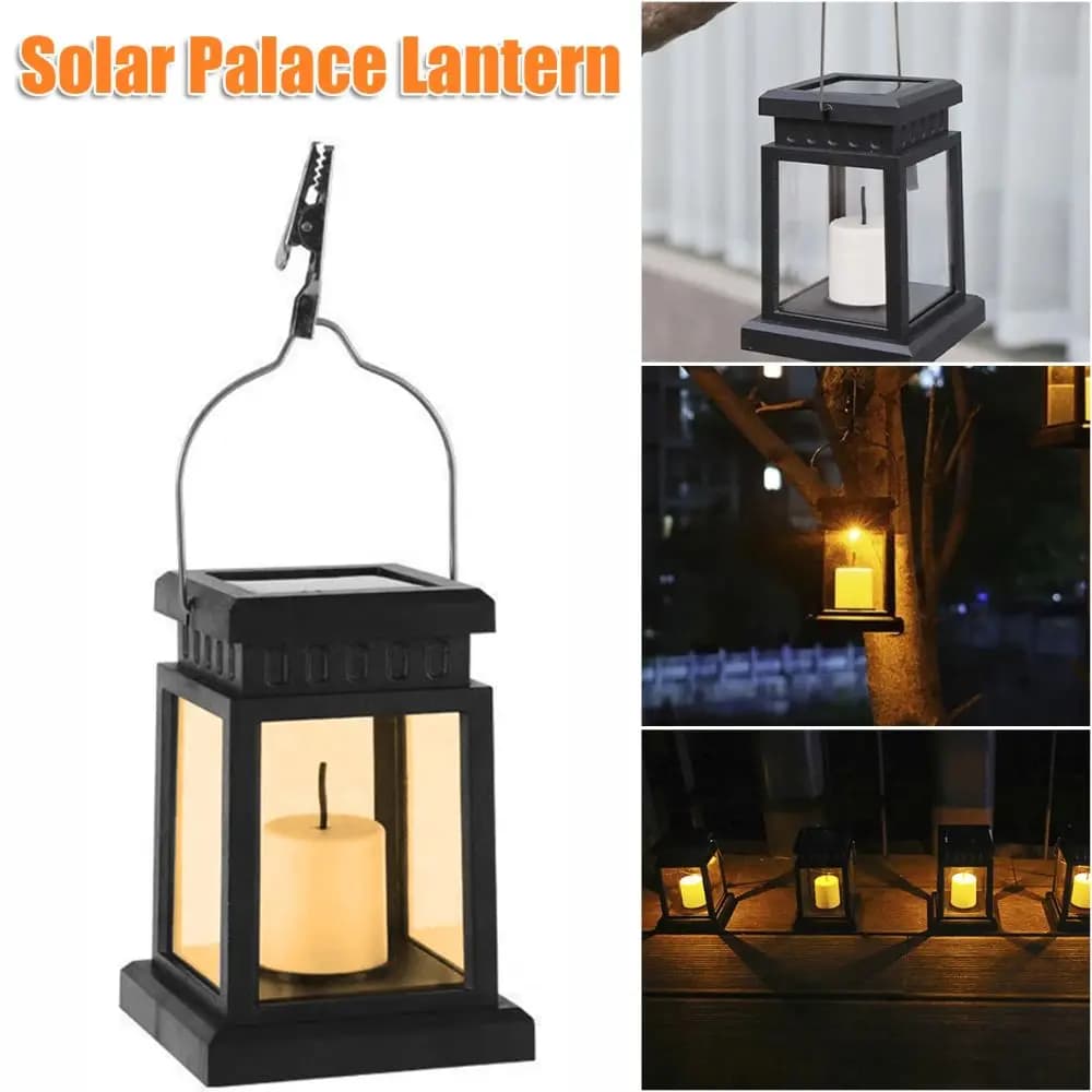New Solar Palace Lantern lampada da giardino LED Candle Light Floor Light Outdoor Camping Lantern Lawn Garden Decor Landscape Lights