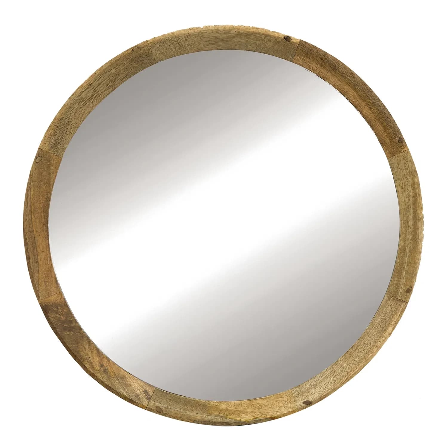 D20x1.5" Decorazione da parete con specchio da parete in legno di mango in stile arredamento tradizionale con cornice in legno massello di mango per bagno