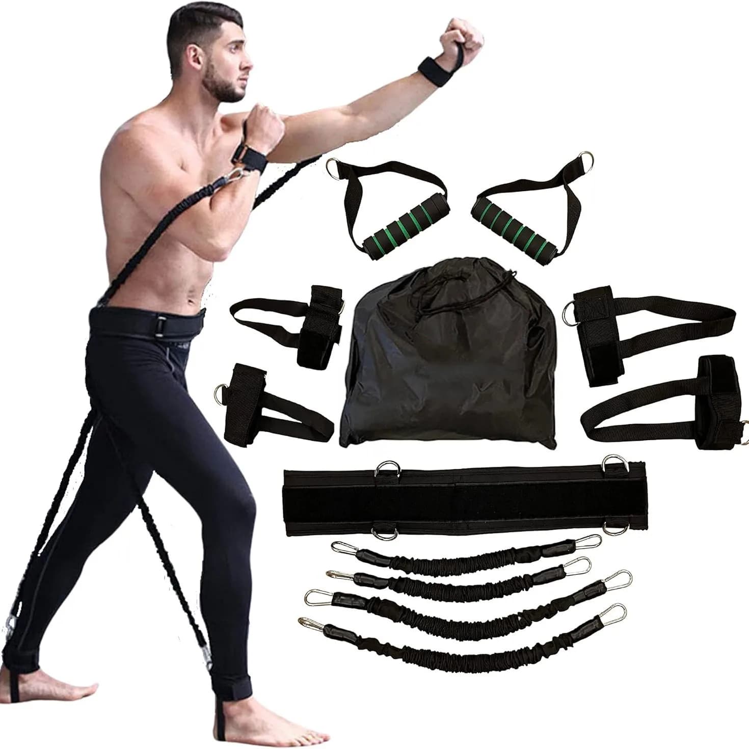 Boxing Resistance Clamps, Made of Imported latex. Four elastic bands can be combined to train reaction time, jab and hook.