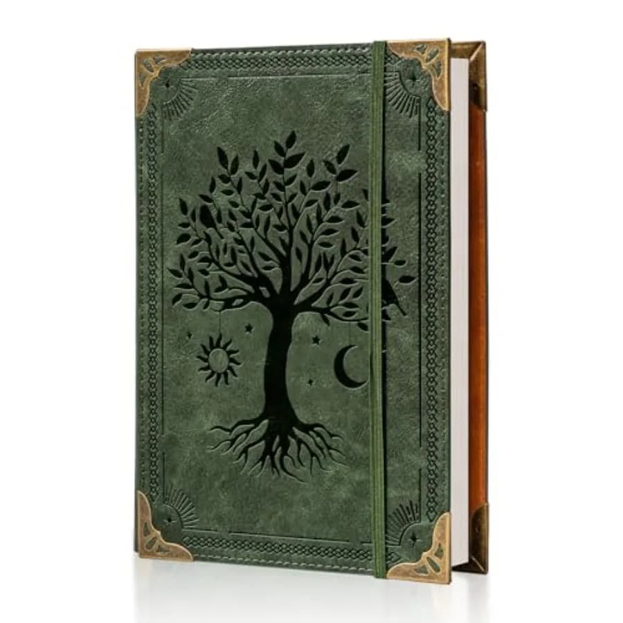 PU Leather A5 Binder 6 Ring Refillable Journal 100 GSM 240 Pages Refill Paper Include A5 Planner Binder Loose Leaf Binder Noteb