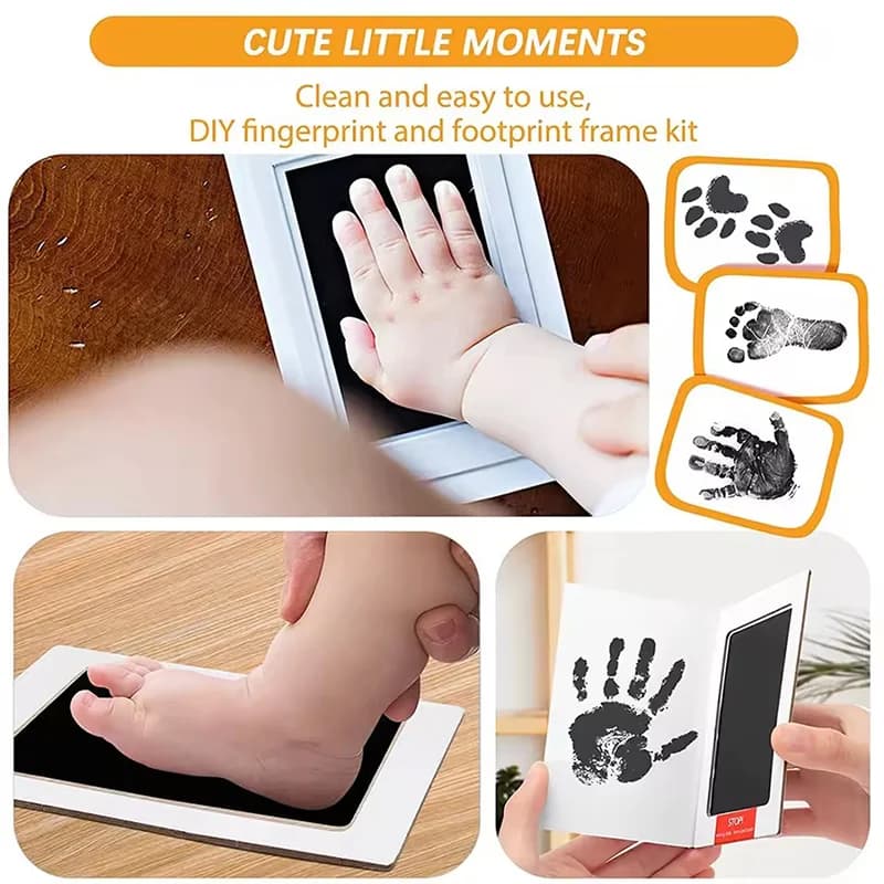 Tampone di inchiostro per impronte di mani per bambini sicuro e non tossico per impronte di zampe di animali domestici per neonati Accessori per cornici per foto ricordo carini e facili da pulire
