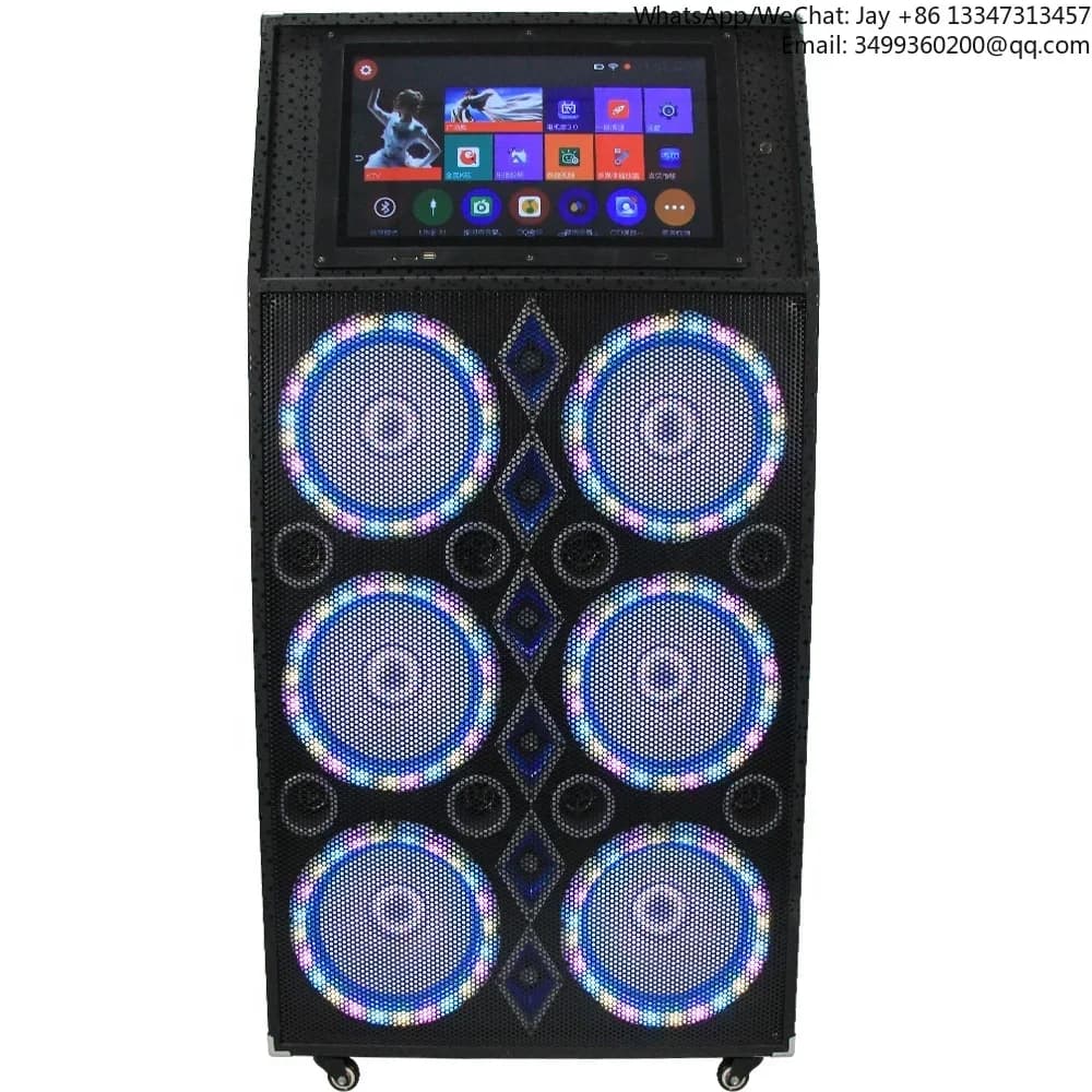 Macchina per Karaoke Personalizzata con Pannello MDF, Altoparlante Bluetooth e Schermo LCD da 16 Pollici
