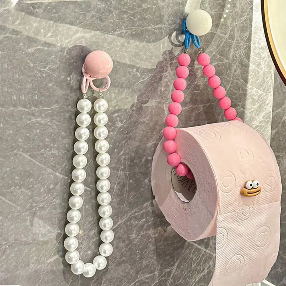 Portarotolo da Parete Multifunzionale con Perline a Forma di Dopamina, Senza Foratura, Decorazione per la Casa