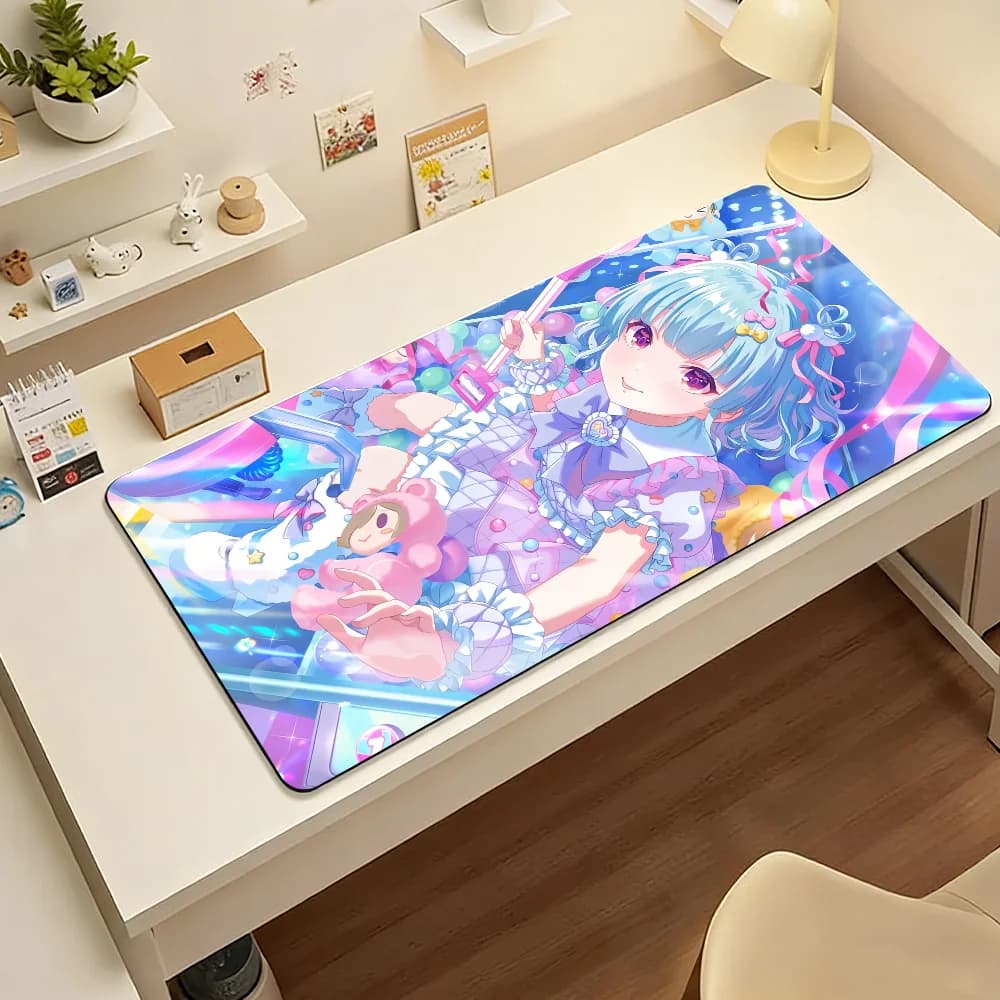 Vtuber Shizuku Hyodo Mouse Pad Large Non-Slip Waterproof Mat Stitched Edge Keyboard Pad for Gaming Daily Office
