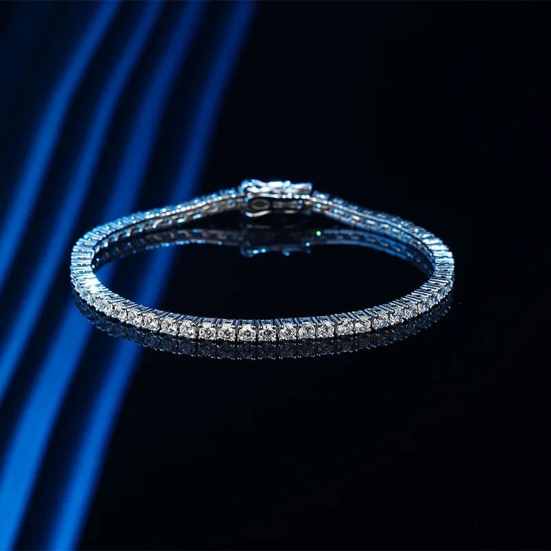 Silver bracelet with cubic zircons, designed for cabinet shelf, simple installation at home