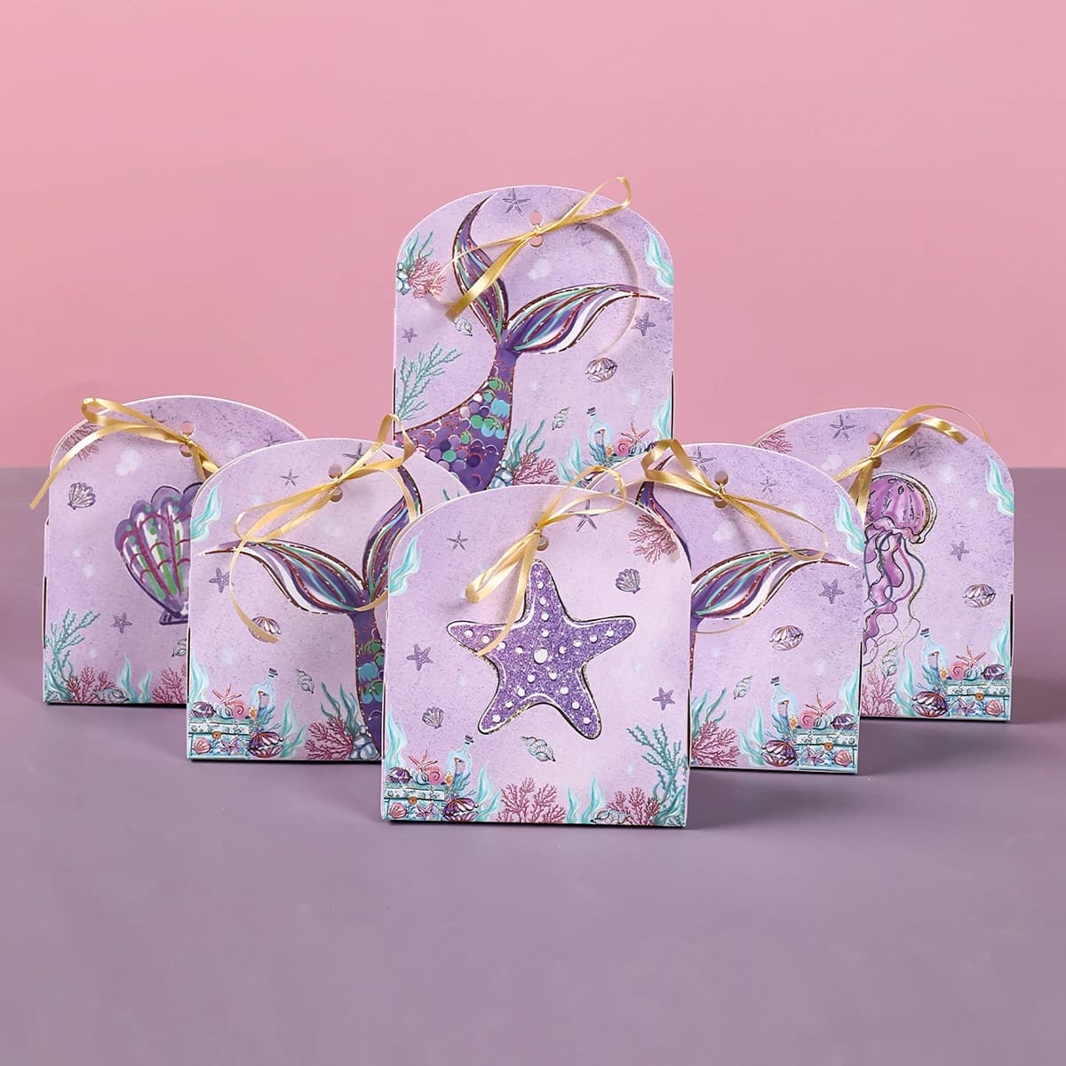 Scatola di caramelle a forma di sirena sotto il mare Tema coda di sirenetta Decorazione per feste di compleanno Bomboniere per bambini Regalo per ragazze Forniture per baby shower