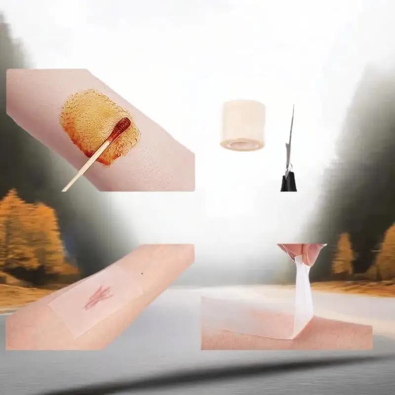 "Waterproof water-resistant, ultra-thin and soft patch, self-adhesive for wound care, ribbon to hide scars