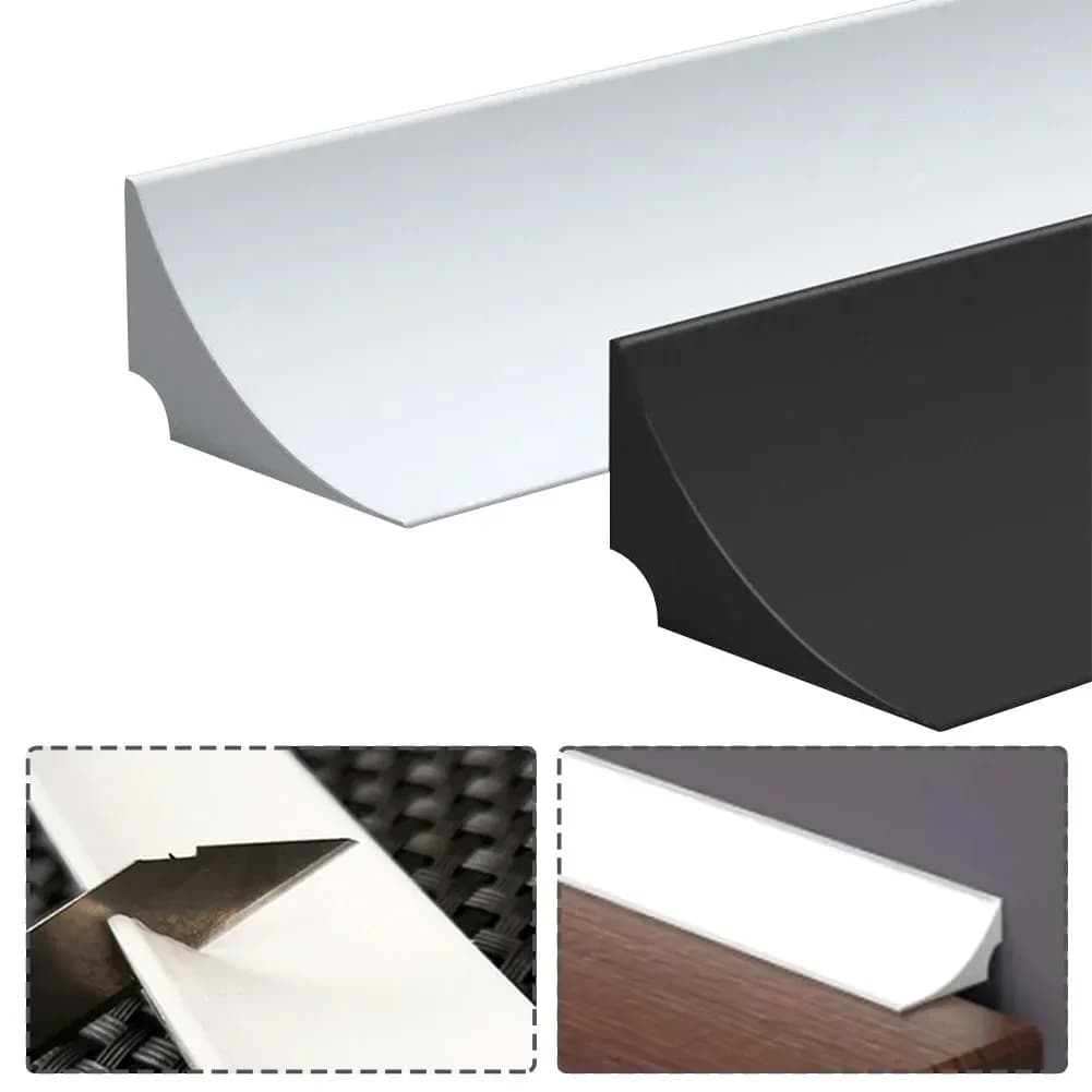 1pc 1/2m Nero Bianco Barriera Impermeabile Striscia Impermeabile Porta della Doccia Striscia di Arresto dell'Acqua Bagno Cucina Forte Tenuta