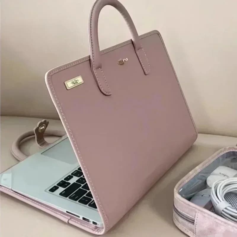 Custodia per laptop in PU moda da 13-16 pollici rosa con custodia protettiva per manico borsa per laptop traspirante per custodia per notebook Xiaomi Huawei