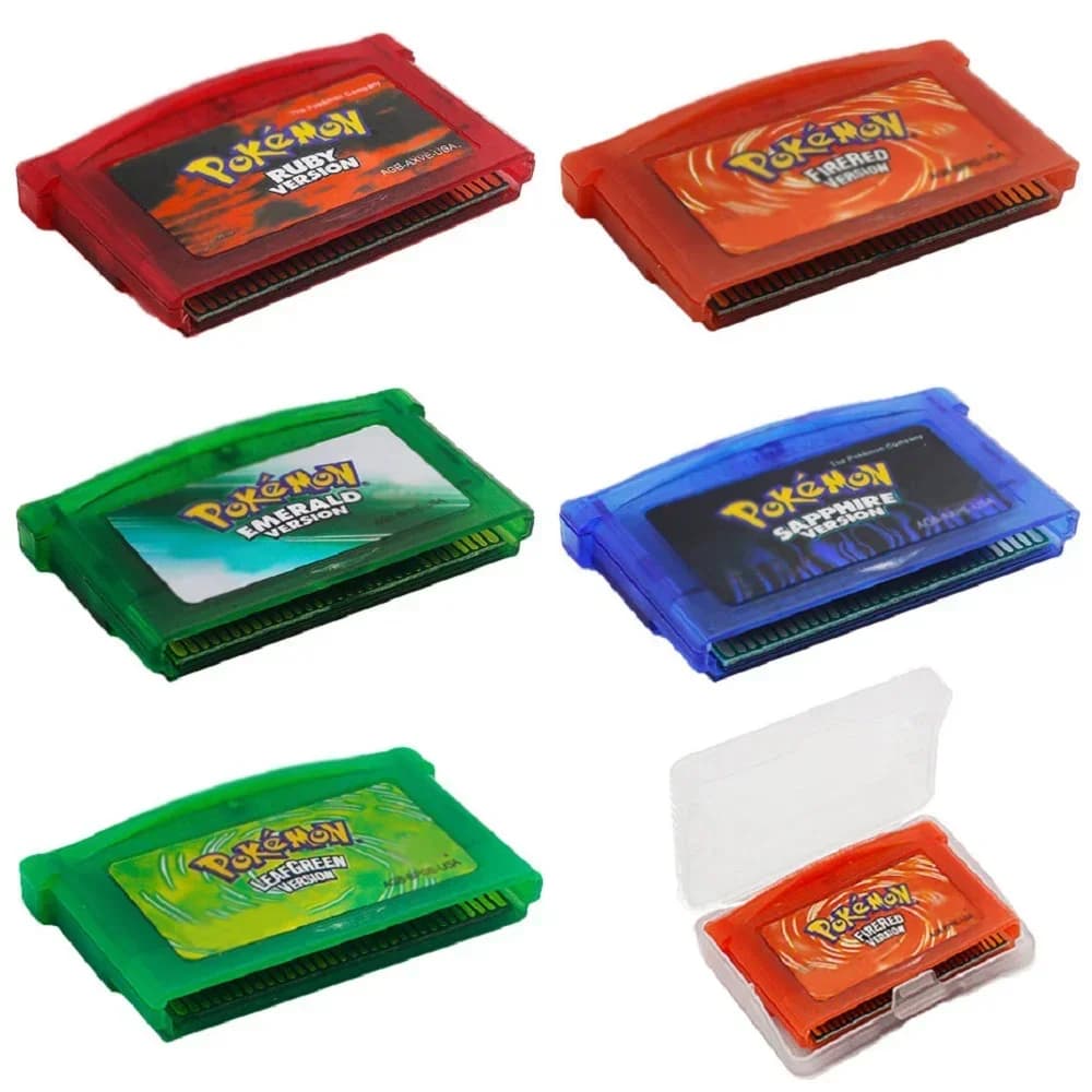Pokémon-Scheda di gioco Lingua inglese Smeraldo Sapphire Serie GB NDSL GBC GBA GBM SP Ruby Firered Cartuccia video Console Scheda di gioco