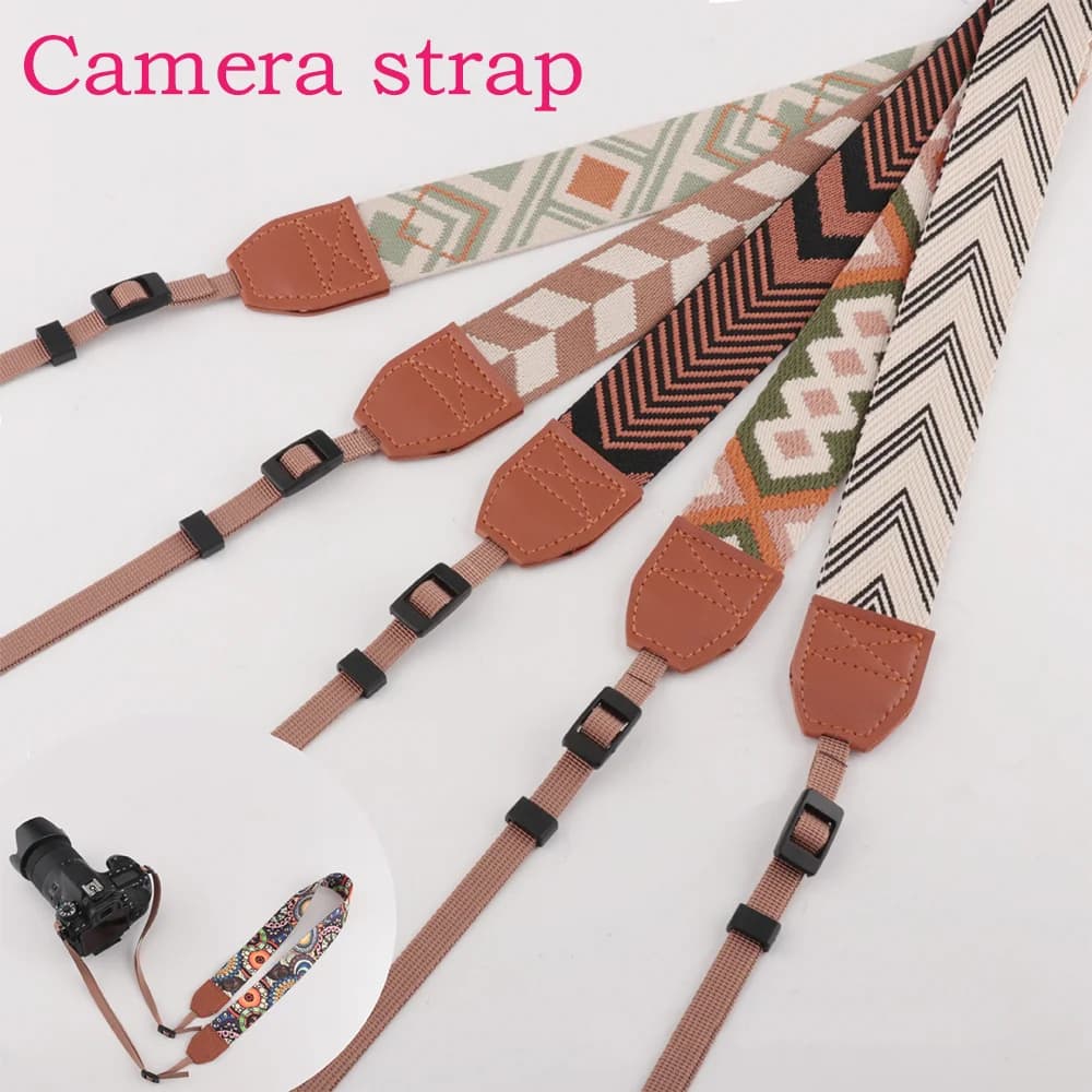 Camera Shoulder Strap 3.8CM Neck Strap Adjustable Cotton/Nylon PU Leather Camera Shoulder Neck Strap Belt for DSLR Digital SLR