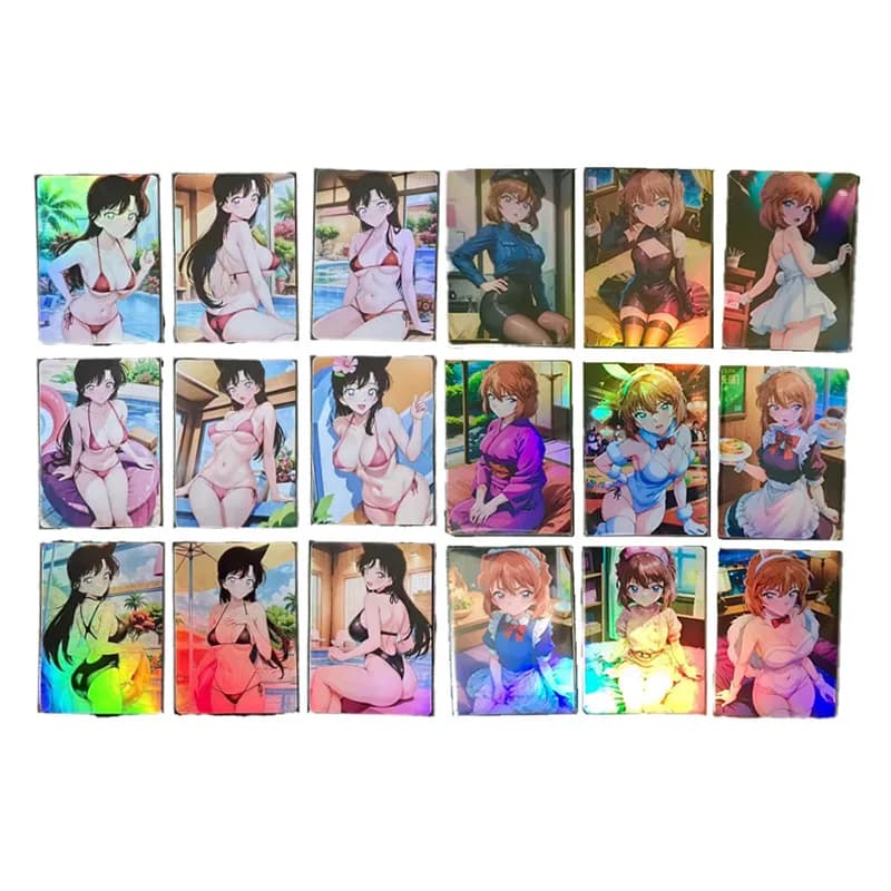 9 pz/set Anime Conan Edogawa carte Nude Sexy Conan Haibara Ai Mouri Ran Toys regali giochi classici carte da collezione di fumetti