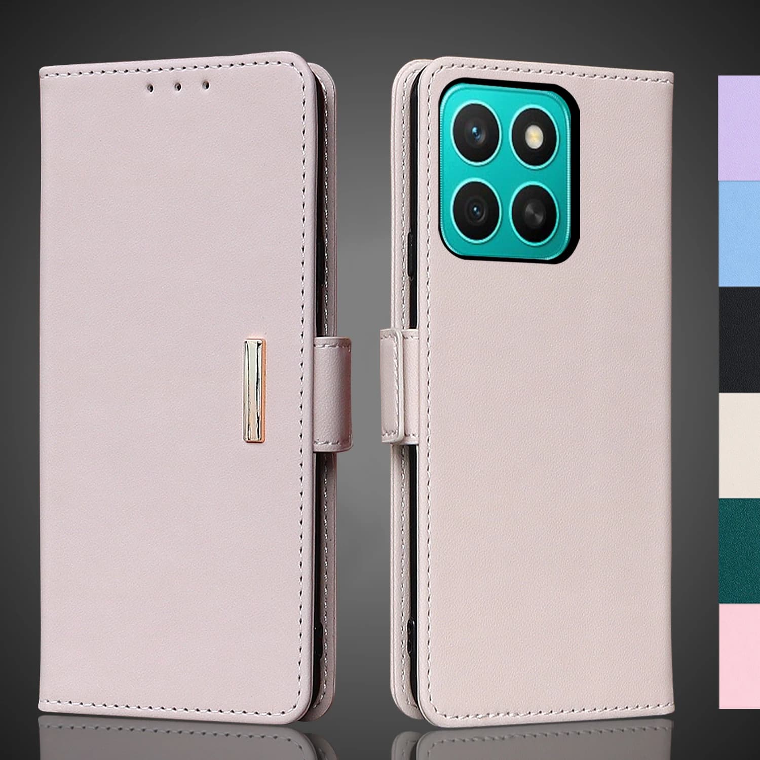 Custodia in pelle con fibbia magnetica per Huawei Honor X8c Portafoglio RFID BLOCCO Flip Cover femminile Semplice X8c Capa Fundas Coque