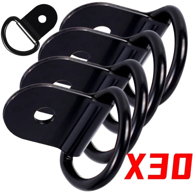 10-60Pcs D Shape Tie Down Anchor Rings Iron Cargo Tie Down Ring For Stainless Steel Car Truck Trailer RV Boat Fastener