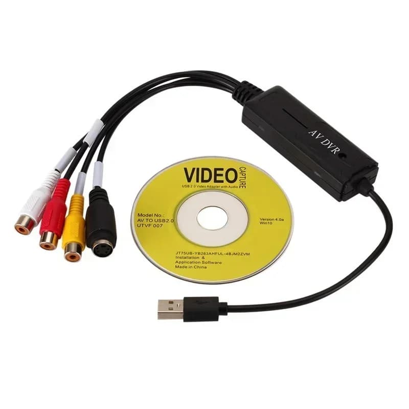 Scheda di acquisizione audio video da AV a USB 2.0, dispositivo di acquisizione, convertitore adattatore cavo per cavi TV DVD VHS PC