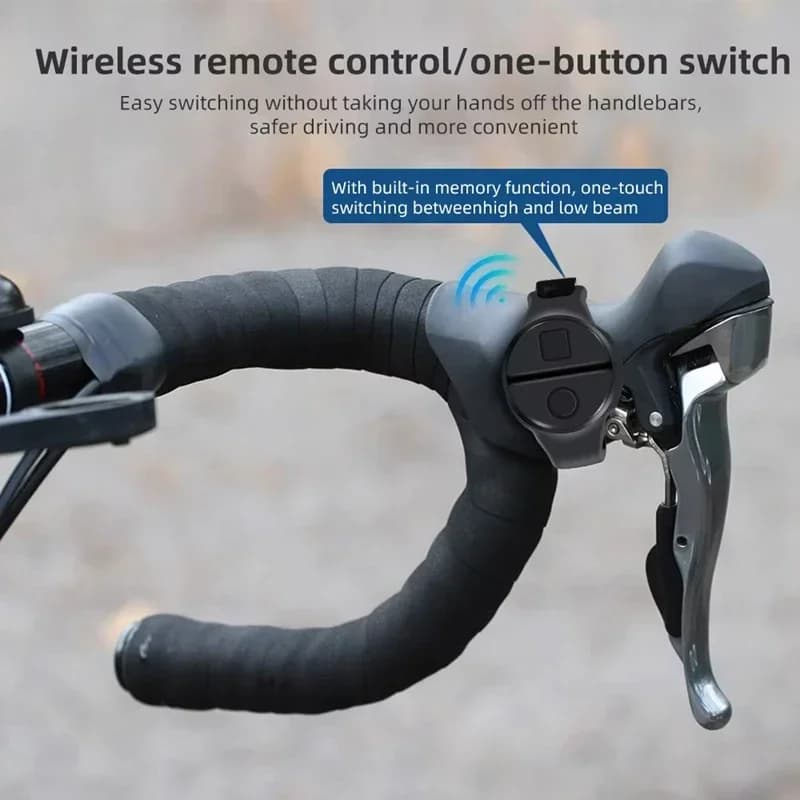 Supporto per faro per bicicletta per guida notturna per mountain bike/bici da strada, telecomando senza fili, luce per guida notturna, attrezzatura da ciclismo