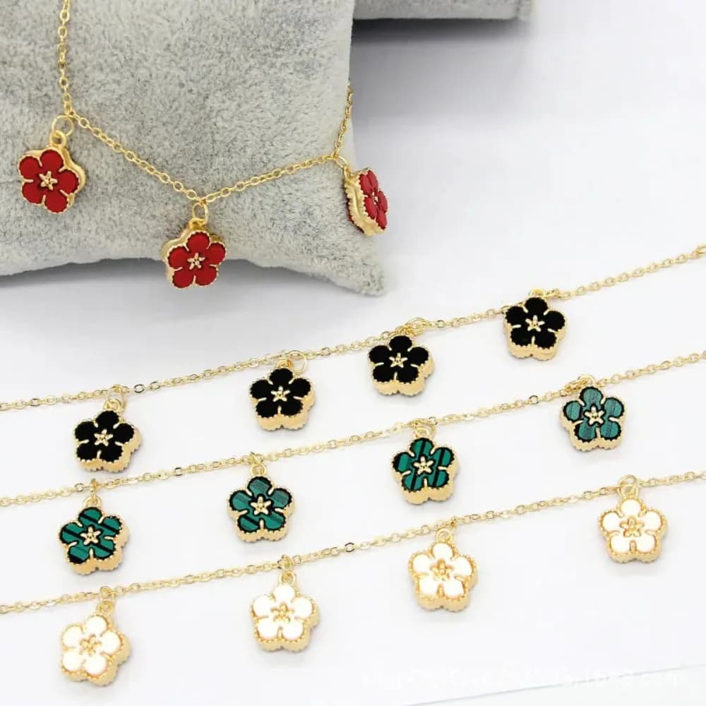 New Boho Sweet Five Leaves Flower bracciali per le donne braccialetto in metallo a doppia faccia con ciondolo coreano regalo di gioielli di lusso per feste di matrimonio