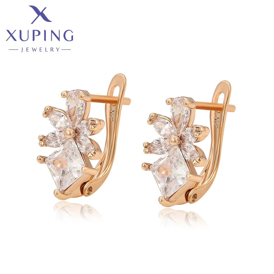 Xuping Jewelry Fashion New Arrival Square Shaped Hoop Earrings with Gold Color Earring for Women Jewellery Gift X001076762