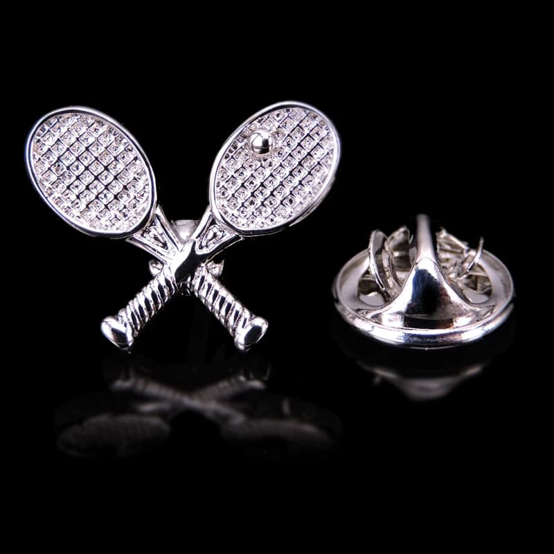 Spill for sports tennis rack in copper material, fashionable men's pin, lapel pin, woman's hat, backpack