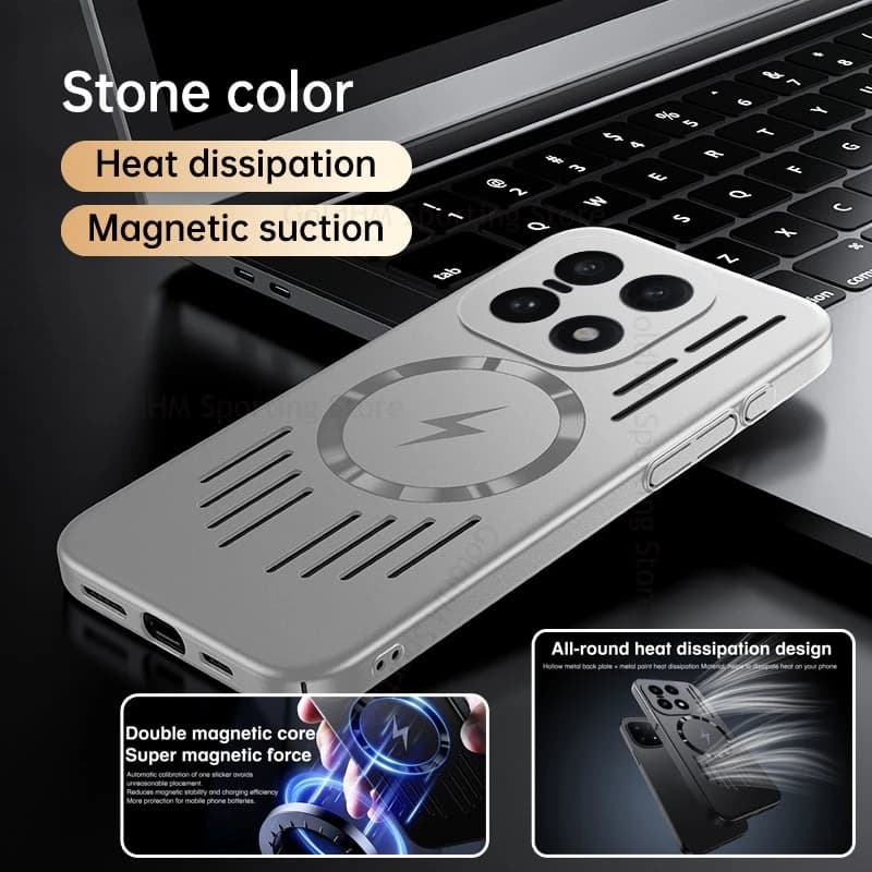 Custodie magnetiche per caricabatterie wireless per OnePlus 15 13R 13 12R Meta Paint Cover per dissipazione del calore cava per Oneplus Ace 5 3 Pro