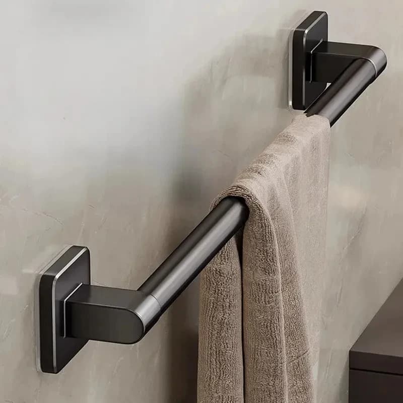 Portasciugamani da parete con ventosa non perforata, portasciugamani da bagno, portasciugamani da bagno con barra orizzontale