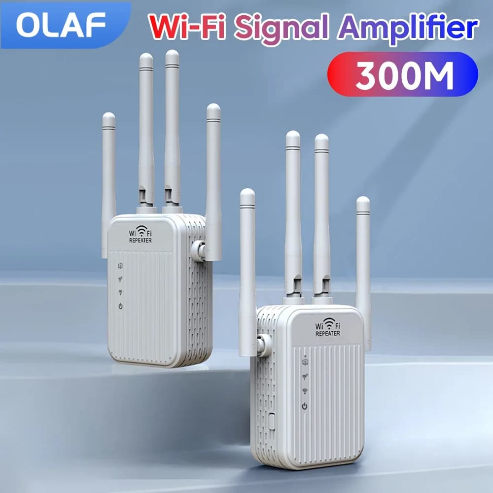 Olaf 300Mbps Wireless WiFi Repeater Signal Booster WIFI Extender 2.4GHz 4 Antennas Long Range Amplifier WiFi Amplifier Router