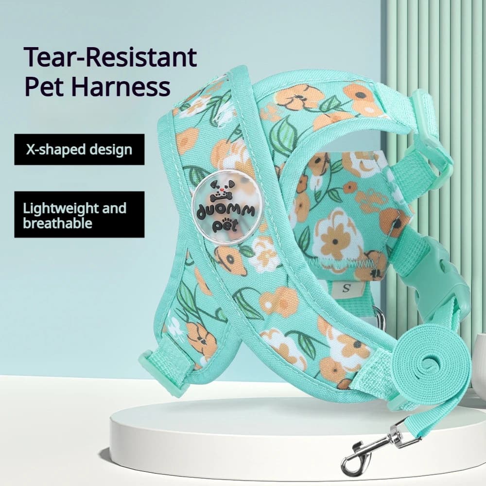 Lightweight X-Type Dog Chest Harness Leash Set for Small Breeds - Comfortable Fit Puppy Harness with Leash