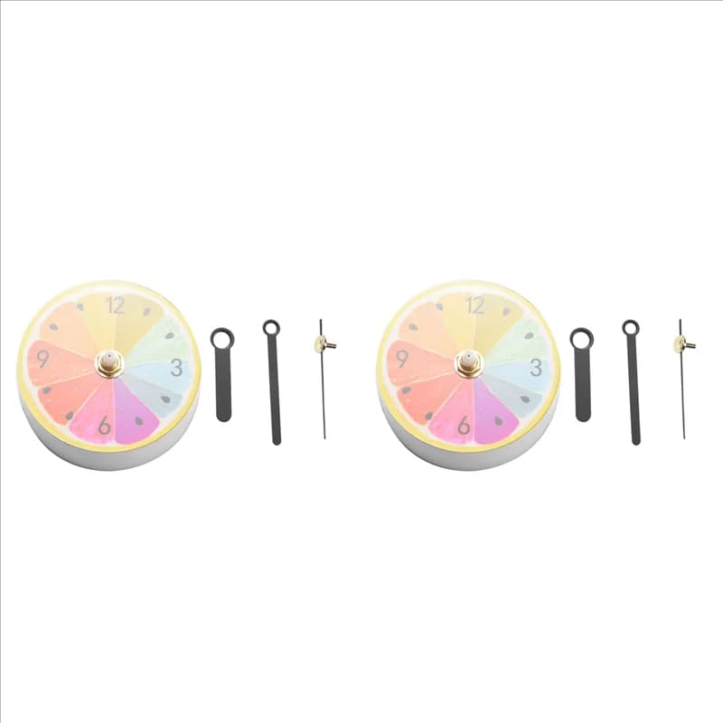 MOPHE-2X Portable wall clock with kitchen fridge magnet with unique lemon pattern Magnetic clock with Arabic numerals