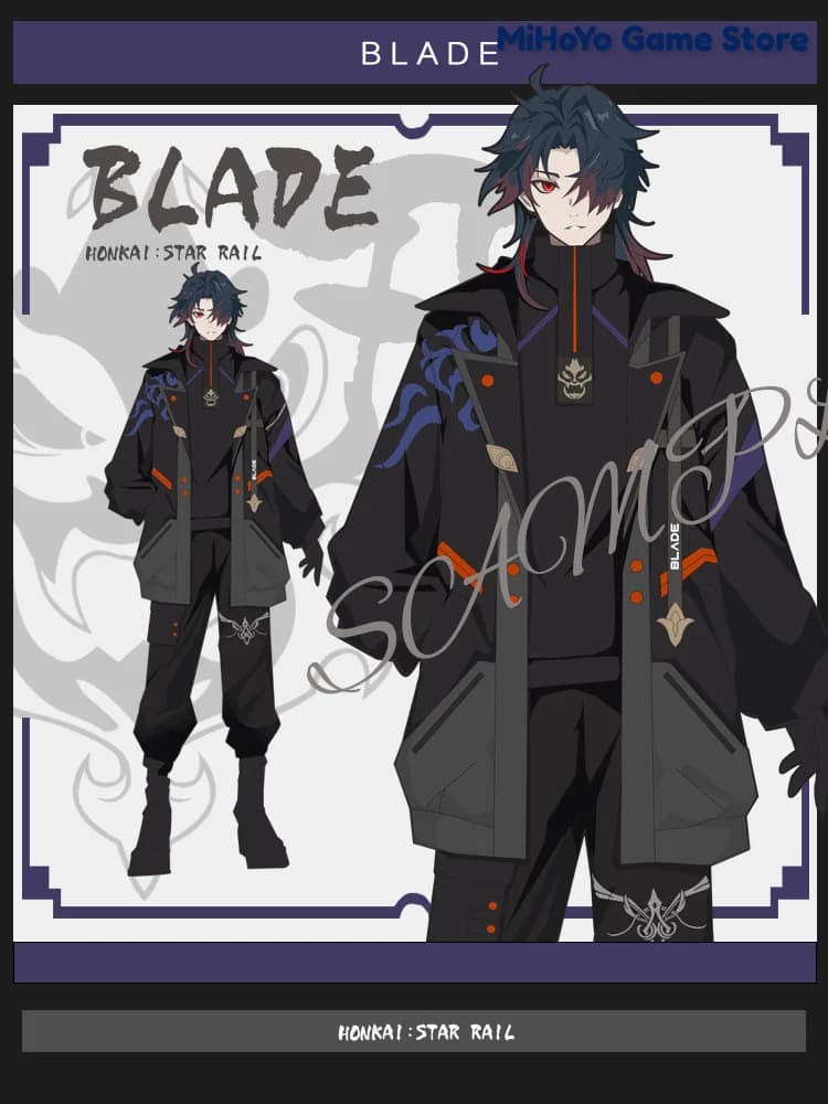 MiHoYo Originale Ufficiale Honkai: Star Rail Blade YingXing Gioco Cosplay Giacca a vento Felpa con cappuccio Pantaloni Set Regali Lama Costumi Velluto