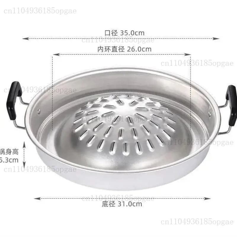 2 in 1 Non Stick Even Heating Hot Pot Grill Charcoal Pan for Indoor Outdoor