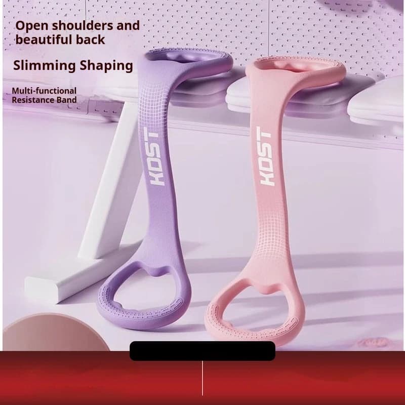 Silicone-shaped Resistance Band of 8 German for Women, Yoga at Home, Back Training, Durable Elastic Waist for Back Opening and Posture Correction