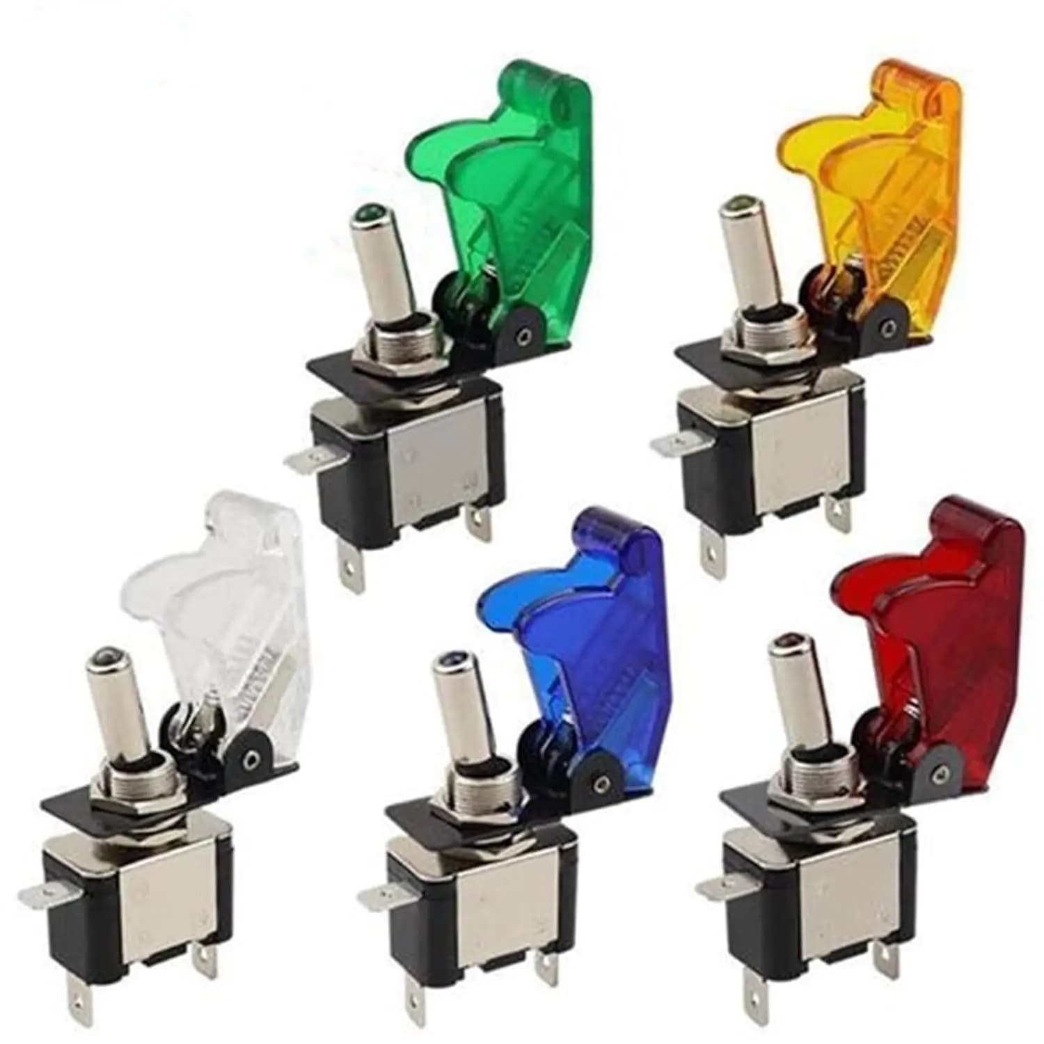 2-piece LED Barbed Lighted with Waterproof Start Cap Cover 20A 12V-24VDC ON/OFF SPST 3 Pin Switch with Metal Bat