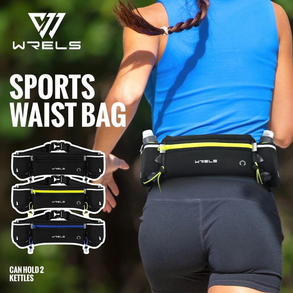 WRELS Marathon Trail Running Waist Waist Bag Anti-slip hydration Belt Running Reflective Waist Lightweight Reflective Waist Waist for Hiking