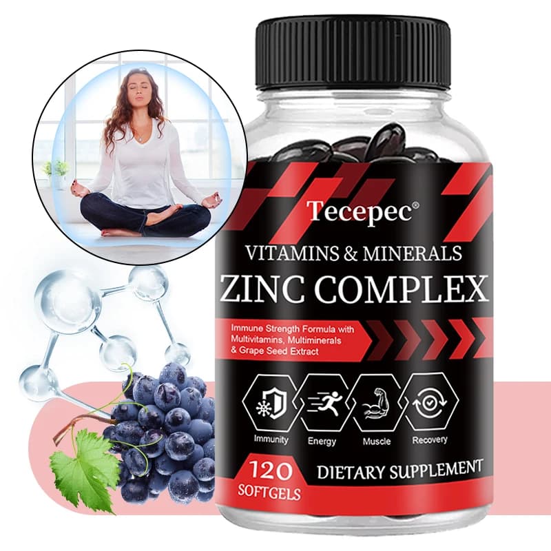 Zinc Complex Capsules 50mg, High Power Zinc Supplement, Supports Immunite System, Skin Health, Energy and General Health