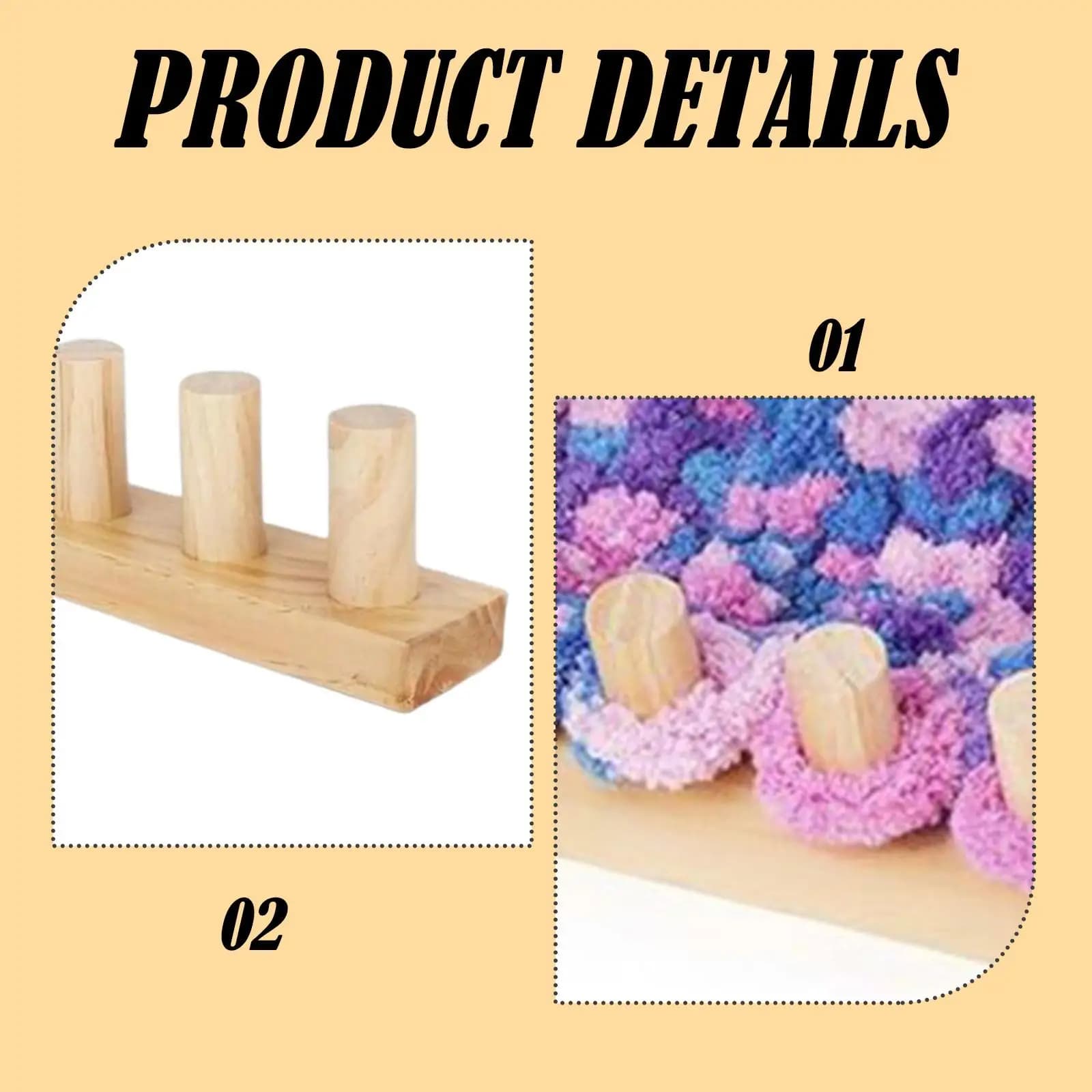 Knitting Loom Wood Hand Kit Beginner-friendly DIY Weaving Needlework Accessory for Blanket Making and Home Crafts