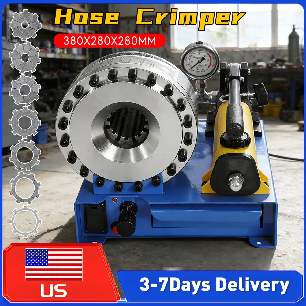 Hose Empress Machine with 7 Matrix Sets, Hydraulic Empress Manual, Single and Double Hose Crying Tool