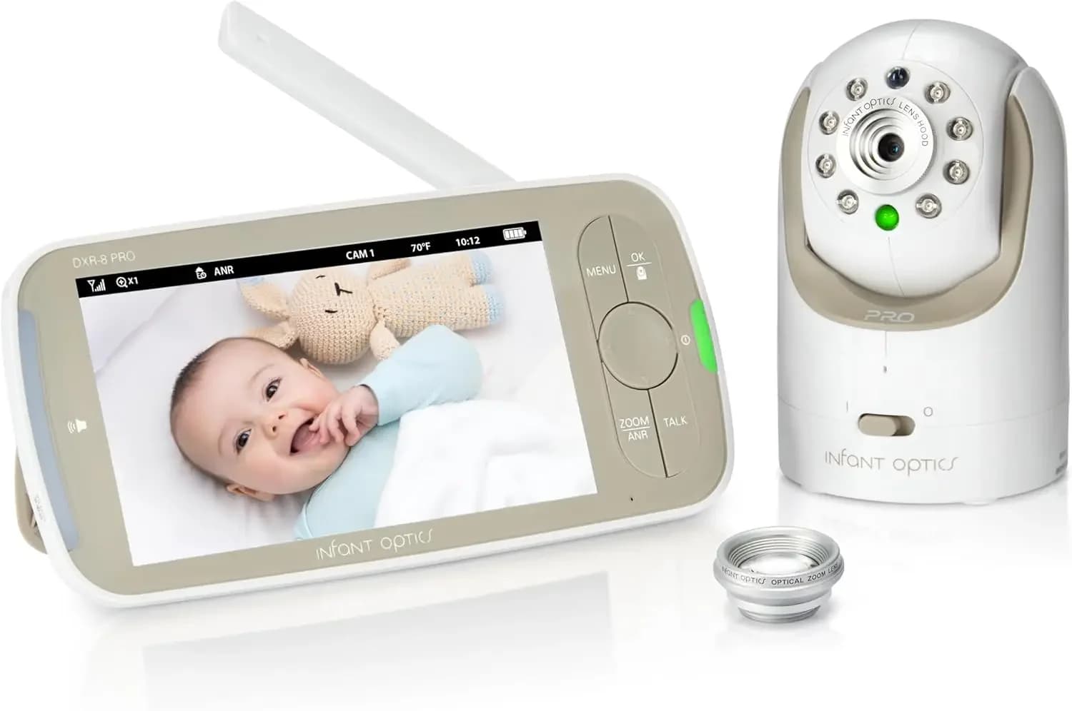 Monitor Video per Bambini DXR-8 PRO, Risoluzione HD 720P, Display da 5 Pollici, Tecnologia A.N.R. Brevettata (Riduzione Attiva del Rumore), Senza WiFi, Pan Tilt Zoom, a