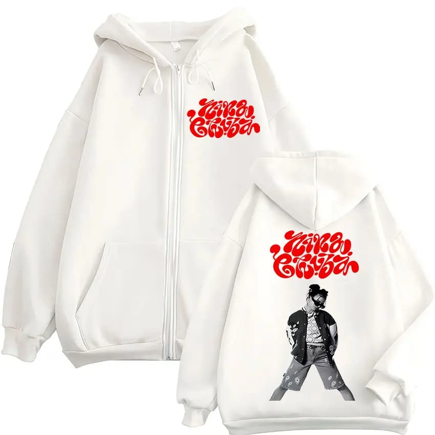 2025 Cantante Nina Chuba Tour Album Zip Up Hoodie Woman Hip Hop Oversize Jacket Fashion Long Sleeve Zippered Hoodie