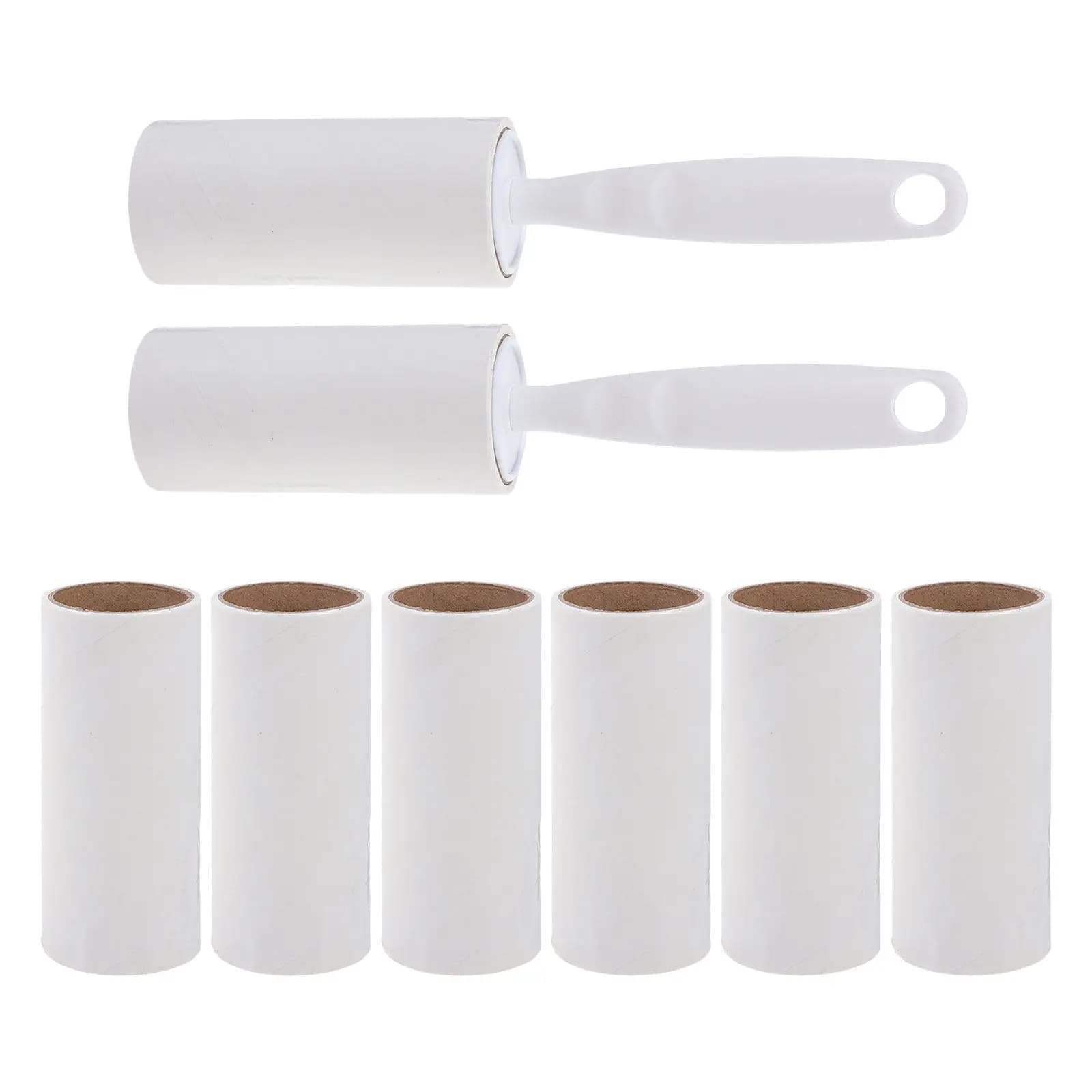 1Set Lint Roller Pet Hair Remover Set Grey Handle Sticky Roller Clothes Carpet Furniture Dog Cat Hair Cleaning