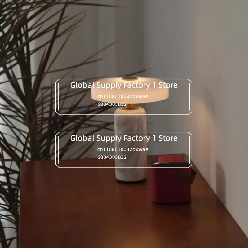 Trip Carrara Rechargeable Marble Desk Lamp Creative Bedroom Study Living Room Decoration Touch Light