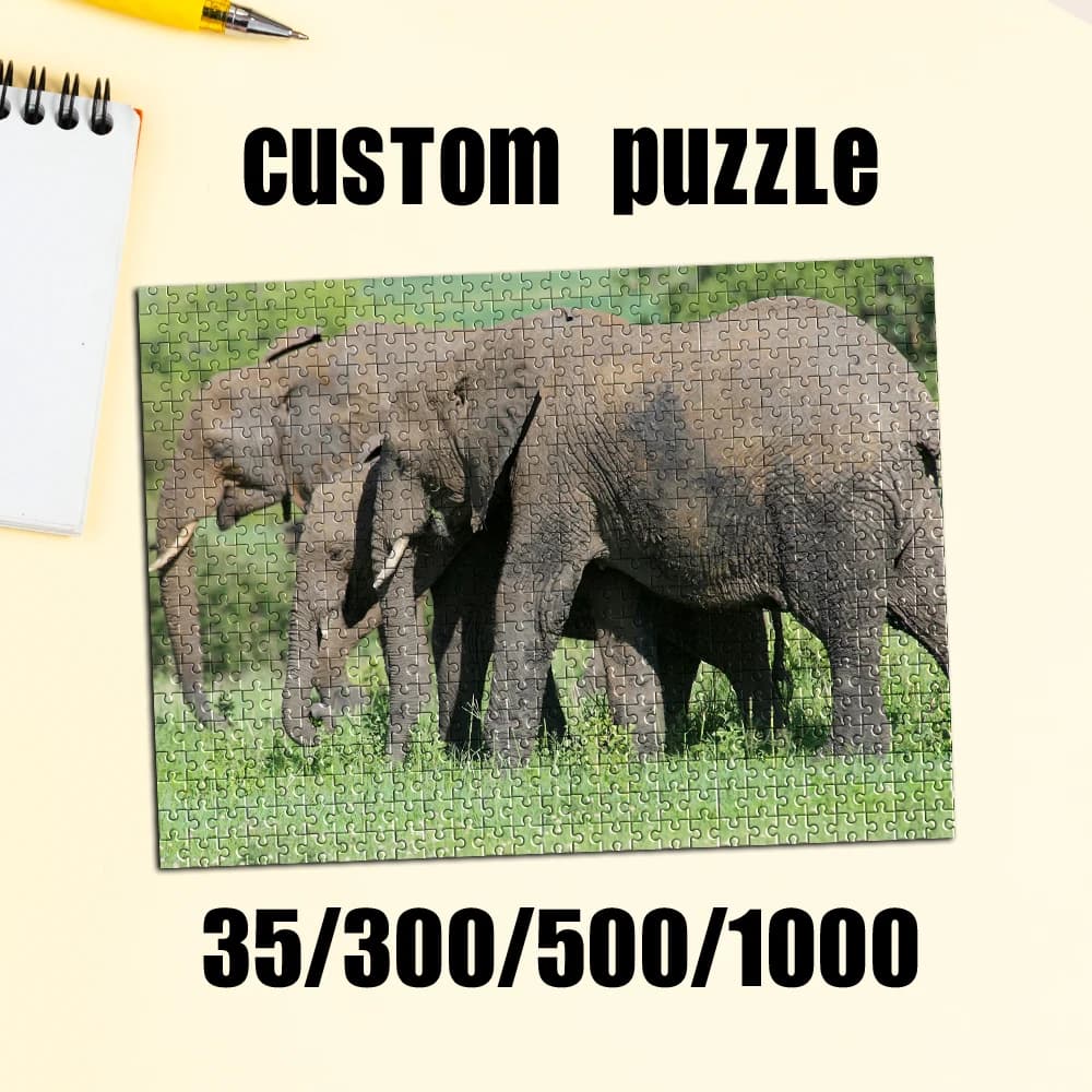 Puzzle Personalizzato con Foto di Animali 35/300/500/1000 Pezzi, Regalo per Halloween, Natale, Capodanno, Ritratto Personalizzato Fai-da-Te