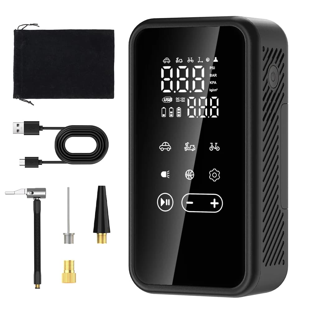 YIJU Touch Screen Pompa d'aria wireless Touch Gonfiatore elettrico portatile per pneumatici per iniettore del compressore d'aria per auto, bicicletta, moto