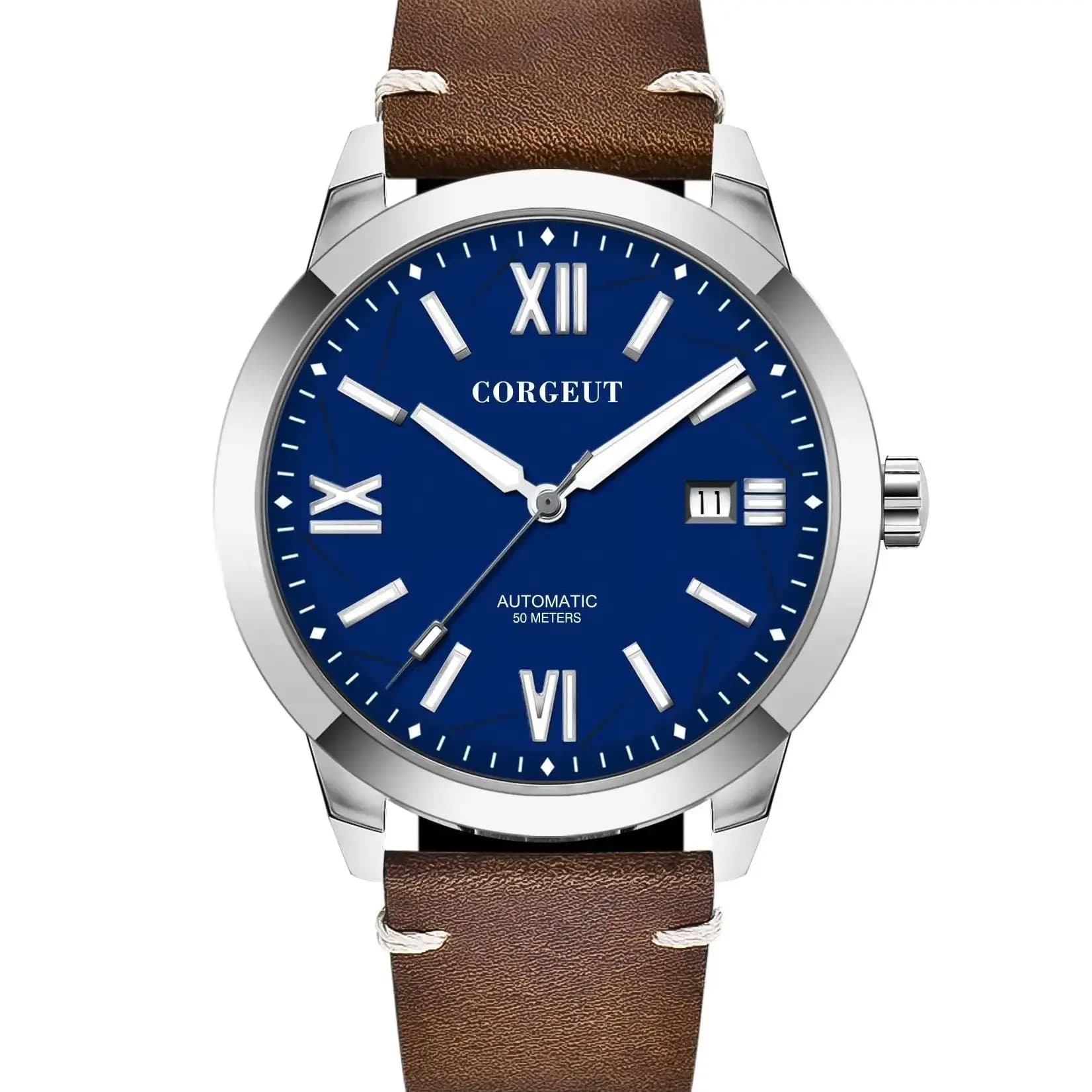 CORGEUT 41mm MIYOTA 8215 Orologio meccanico automatico da uomo Business Orologio sportivo da cintura per uomo Orologi con zaffiro impermeabili