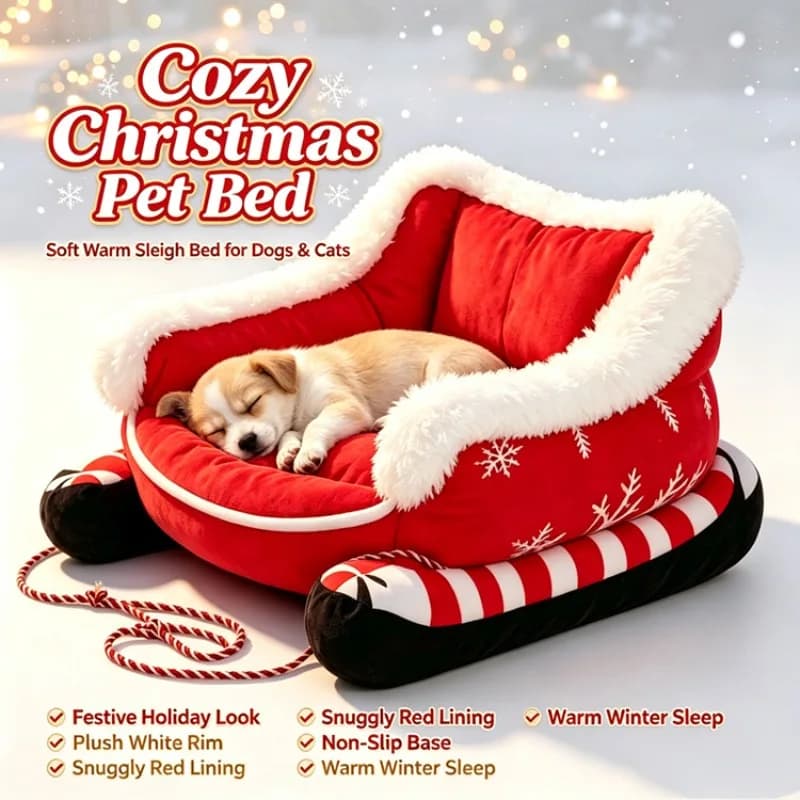 S/M Indoor Warm Dog Bed Pad Mat Warm With Non-slip Base Washable Dog Bed Christmas Sled Warm P et Dog Cat House