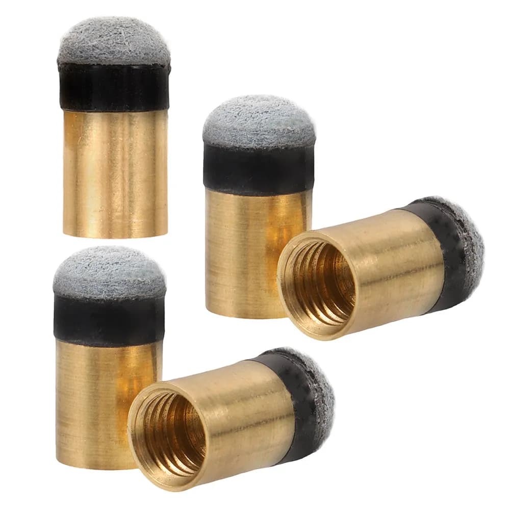 Kit di ricambio per puntali da biliardo (5 pezzi) con ghiera in ottone a vite, accessori stabili per la riparazione di stecche da biliardo per professionisti e amatoriali