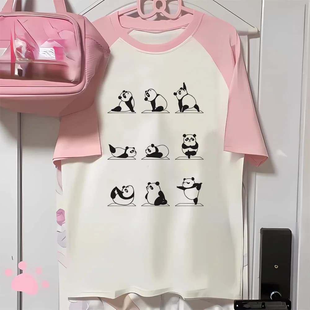 Panda t shirt ragazza estetica digitale cultura Pop vestiti coreani maglietta donna grafica 2000s Grunge anime Trendy psichedelico