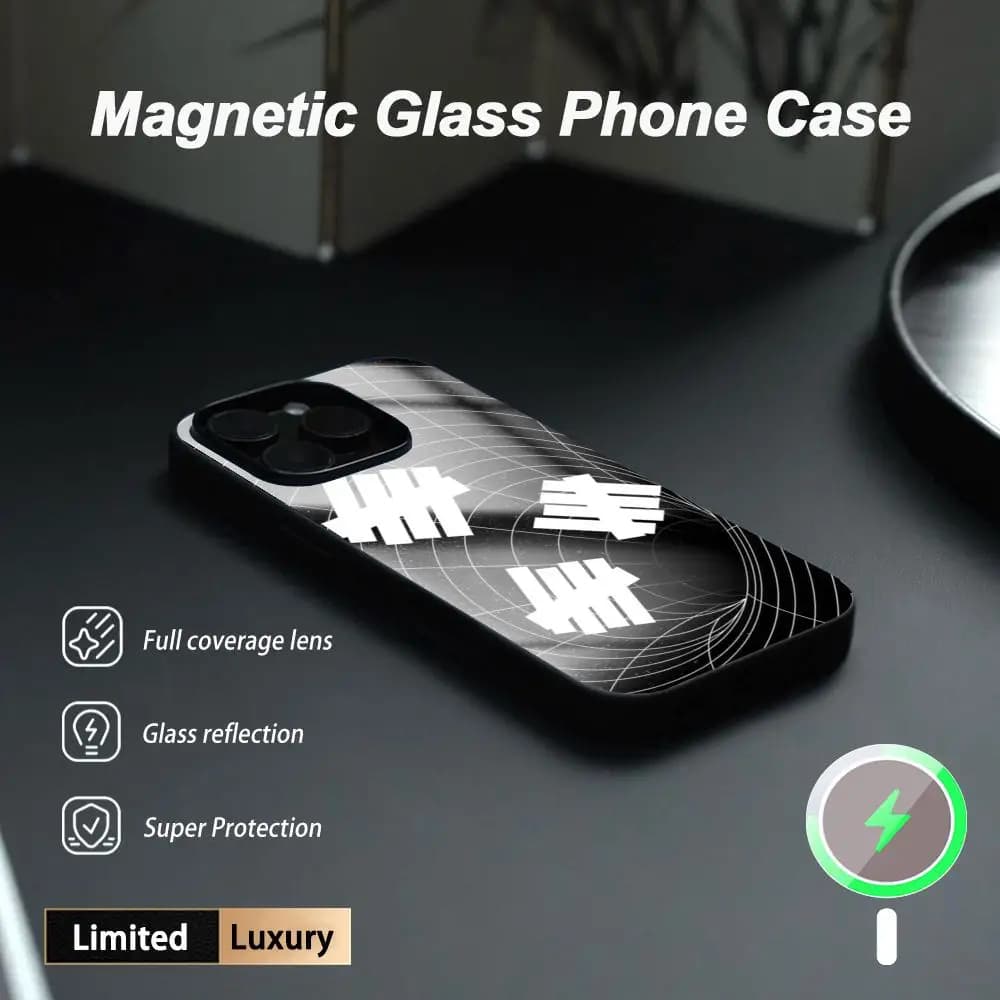 Fashion cool Undefeated logo hip-hop Phone Case For iPhone17 Air 16 e 15 14 13 12 11 Plus Mini Pro Max Glass Magnetic Case